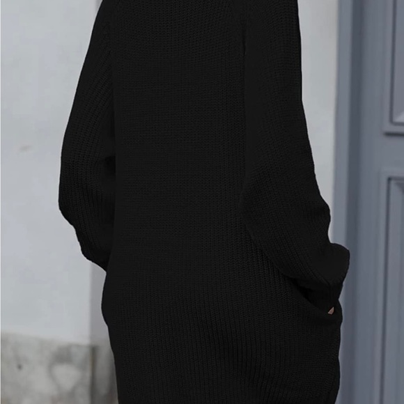 Women's Loose Turtleneck Oversize Long Pullover Sweater Dress - Picture 3 of 4